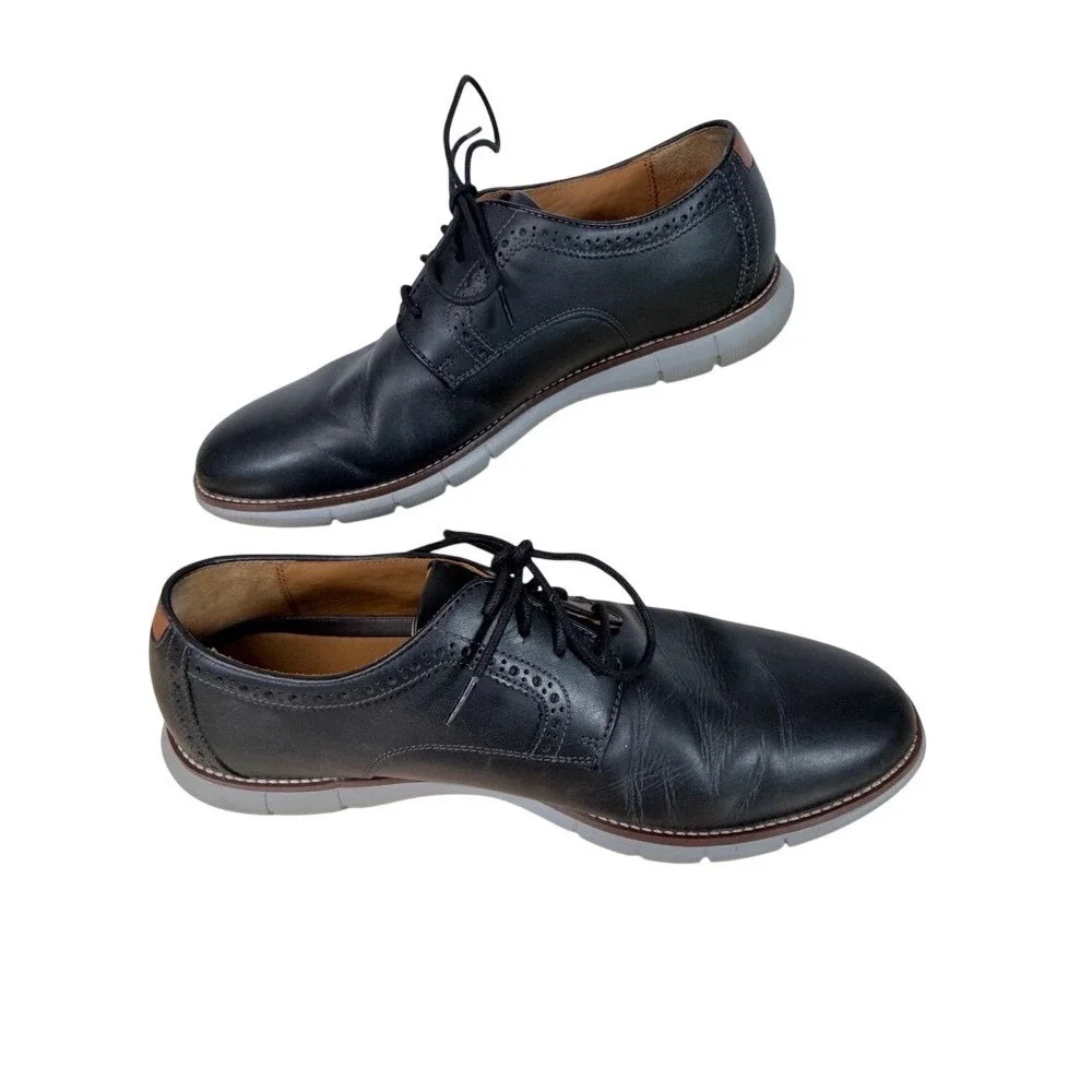 Johnston & Murphy Men's Black Leather Lace-Up Shoes Size 11.5 M‎